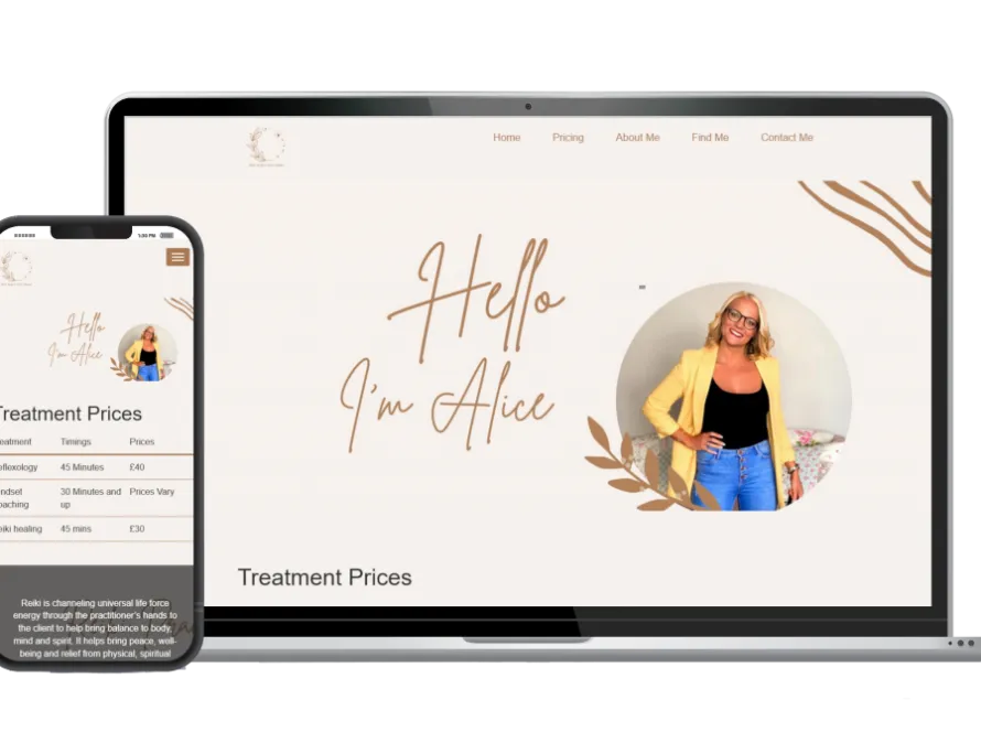 Web design for Alice Mind Coaching & Healing — Wellness & coaching