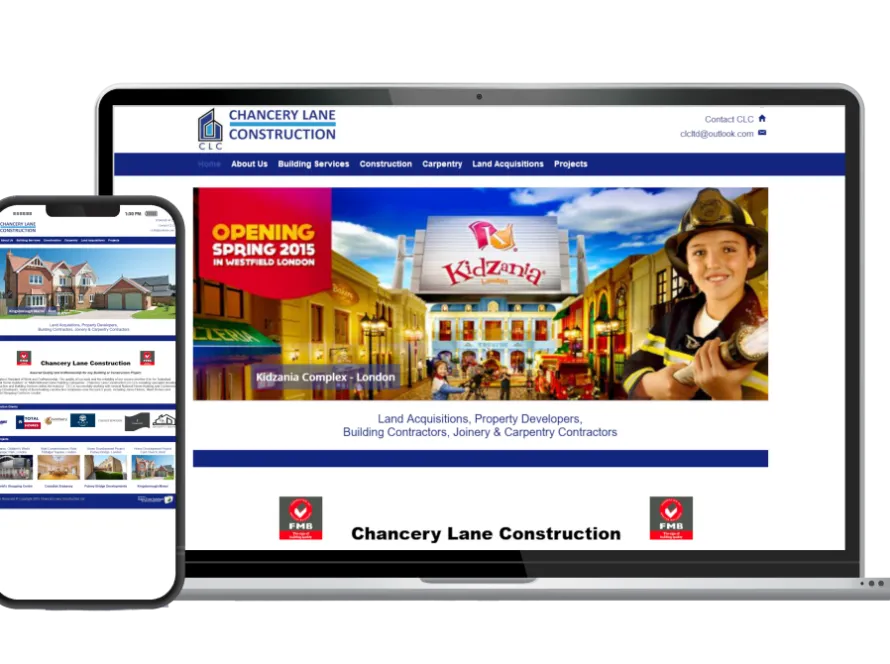 Web design for Chancery Lane Construction — Construction & building services