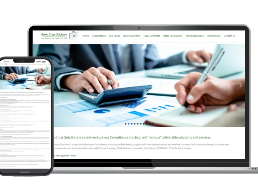 Web design for Green Cross Solutions — Health, safety & environment, 2016