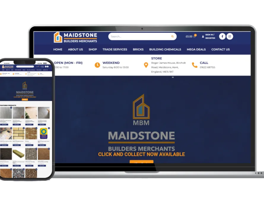 Web design for Maidstone Builders Merchants — Building supplies — Kent