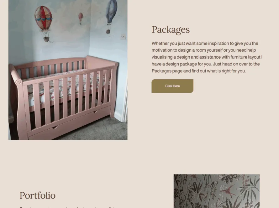 Web design for Sophie Laws Interiors — Interior design studio, 2022